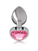 intense - plug anal metal aluminio corazÓn rosa talla l