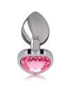 intense - aluminum metal anal plug pink heart size l D-235743