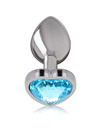 intense - aluminum metal anal plug blue heart size l D-235744