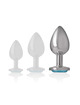 intense - aluminum metal anal plug blue heart size l D-235744