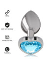 intense - aluminum metal anal plug blue heart size l D-235744