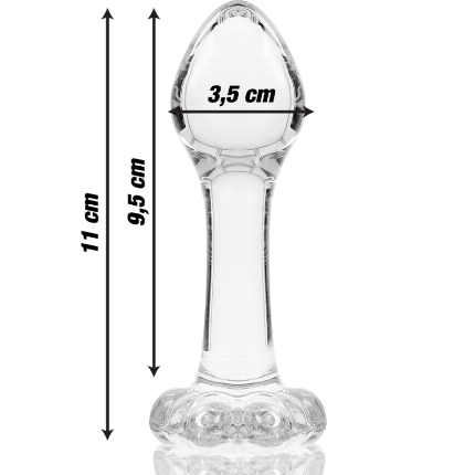 nebula series by ibiza - model 2 anal plug borosilicate glass 11 x 3.5 cm clear D-235925