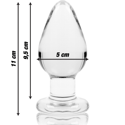 nebula series by ibiza - model 3 anal plug borosilicate glass 11 x 5 cm transparent D-235927