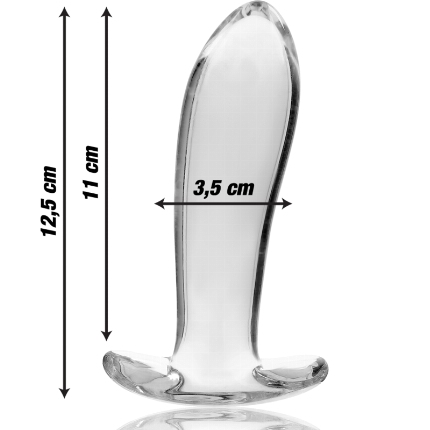 nebula series by ibiza - model 5 anal plug borosilicate glass 12.5 x 3.5 cm clear D-235931