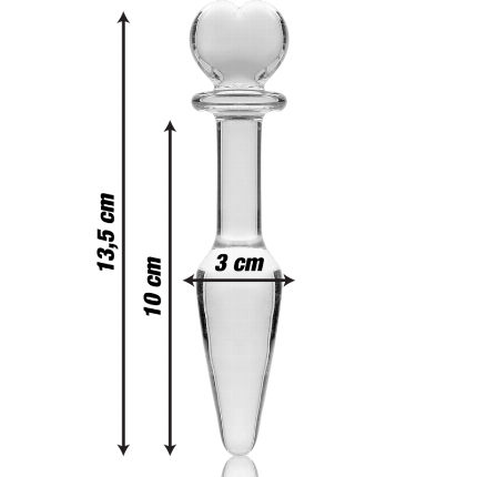 nebula series by ibiza - model 7 anal plug borosilicate glass 13.5 x 3 cm clear D-235935