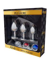 alive - anal pleasure kit 3 plug metal