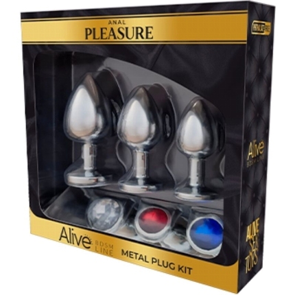 alive - anal pleasure kit 3 plug metal D-237168