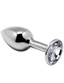Plug Anal com Jóia Alive 7 cms Branco