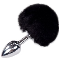 alive - anal pleasure plug liso metal pompon negro talla s