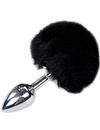 alive - anal pleasure plug smooth metal fluffy black size s D-237208