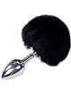 alive - anal pleasure plug smooth metal fluffy black size m