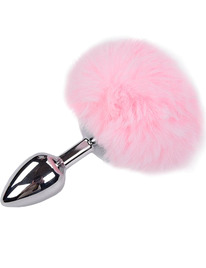 alive - anal pleasure plug liso metal pompon rosa talla l