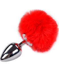 alive - anal pleasure plug liso metal pompon rojo talla l