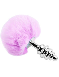 alive - anal pleasure plug espiral metal pompon violeta talla s