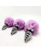 alive - anal pleasure plug spiral metal fluffy violet size m D-237218
