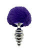 alive - anal pleasure plug espiral metal pompon violeta oscuro talla l