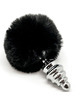 alive - anal pleasure plug spiral metal fluffy black size s