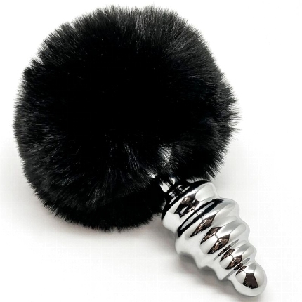 alive - anal pleasure plug espiral metal pompon negro talla l