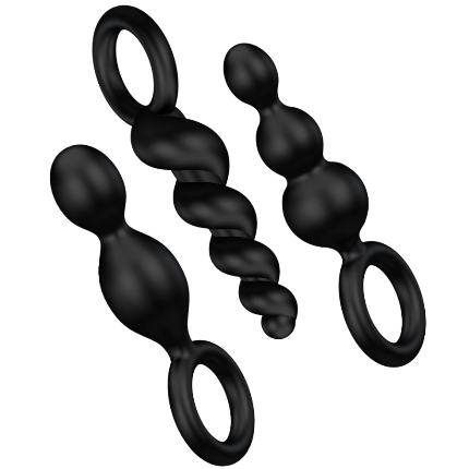 satisfyer - anal plugs set 3 pcs black D-218452