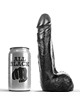 all black - dildo realistico negro suave 20 cm