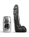 all black - soft black realistic dildo 20 cm D-195378