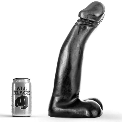 all black - dildo realista negro fisting 29 cm