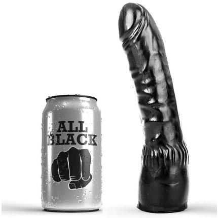 all black - dildo negro realistico 20 cm