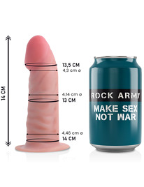 Dildo Realístico Rockarmy Dual Density Tiger Bege 14 cm