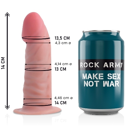 Dildo Realístico Rockarmy Dual Density Tiger Bege 14 cm