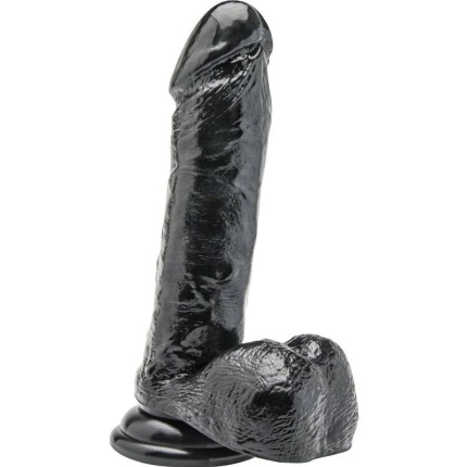 Dildo Realístico Get Real com Testículos Preto 18 cm,D-234566