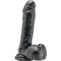 Dildo Realístico Get Real com Testículos Preto 18 cm