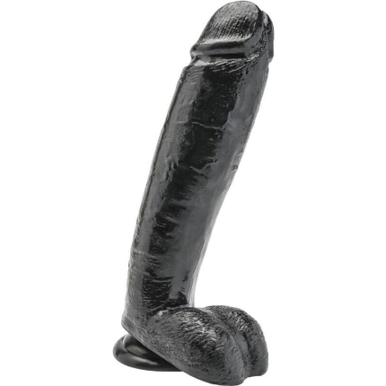 Dildo Realístico Get Real com Testículos Preto 25,5 cm,D-234570