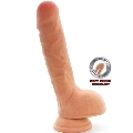 get real - dual density dildo 25,5 cm balls skin