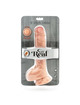get real - dual density dildo 25,5 cm con testiculos natural