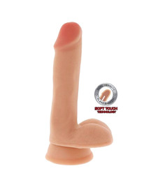 get real - dual density dildo 17 cm balls skin D-234590