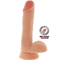 get real - dual density dildo 17 cm con testiculos natural