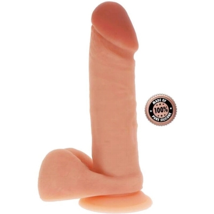 get real - dildo silicona 20,5 cm con testiculos natural