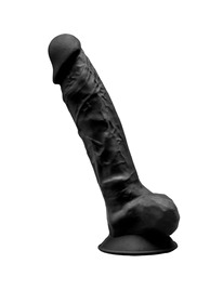 silexd - model 1 realistic penis premium silexpan silicone black 23 cm