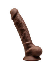 Dildo Realístico SileXD com Testículos Castanho 17.5 cm