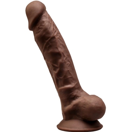 Dildo Realístico SileXD com Testículos Castanho 17.5 cm