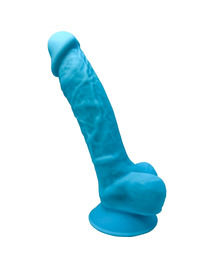 Dildo Realístico SileXD com Testículos Azul 17.5 cm