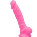silexd - modelo 1 pene realistico silicona premium silexpan rosa fluorescente 17.5 cm