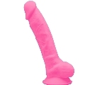 Dildo Realístico SileXD com Testículos Rosa Fluorescente 17.5 cm