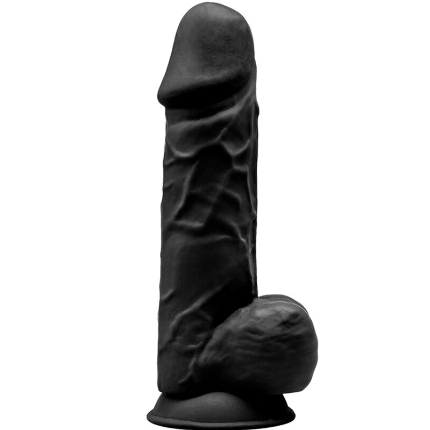 silexd - modelo 1 pene realistico silicona premium silexpan negro 21.5 cm