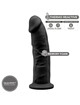 silexd - model 2 realistic penis premium silexpan silicone black 23 cm D-237256