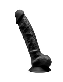 silexd - model 1 realistic penis premium silexpan silicone black 20 cm