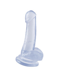 basix - pene de gelatina succion transparente 18 cm