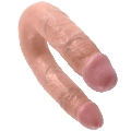 Dildo Duplo King Cock U Shape Médio Bege
