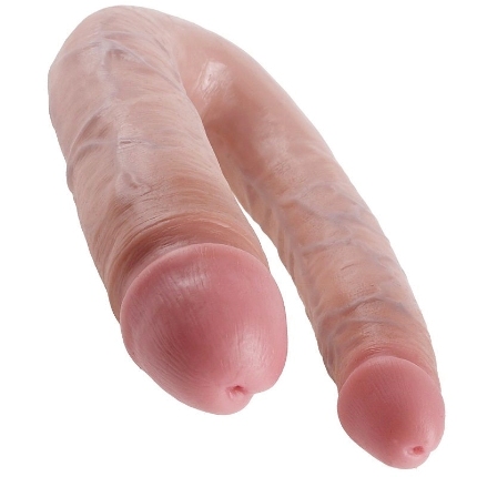 king cock - u-shaped large double trouble flesh 17.8 cm PD5515-21