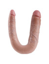 Dildo Duplo King Cock U Shape Grande Bege,PD5515-21